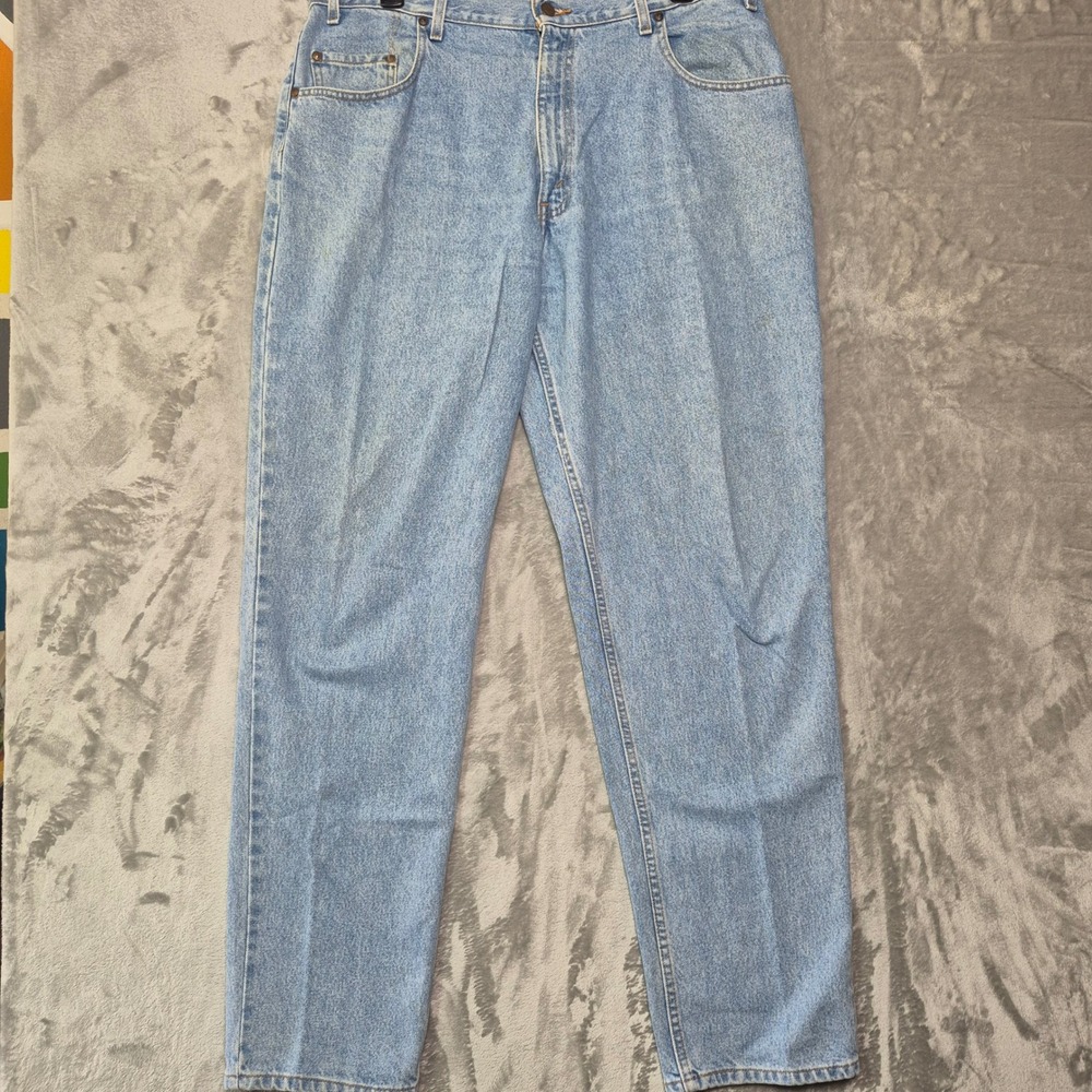 Levis 545 Loose Fit Jeans Mens 38x34 Light Wash Blue Denim Orange Tab Vintage